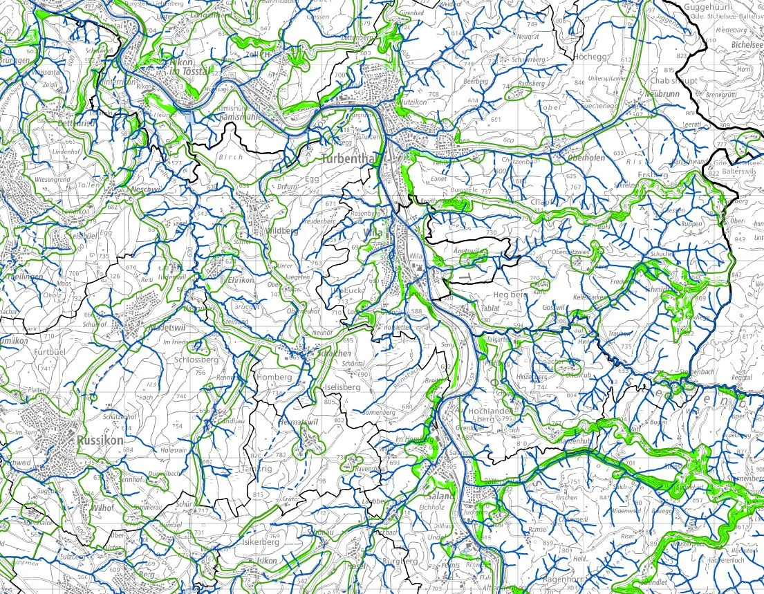 Gefahrenkarten Naturgefahren Stand Juni 2023 des Zürcher Oberlands und Tösstals